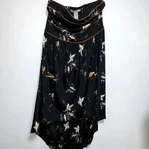 American Rag Cie, Strapless Dress, High Low Hem, Birds Flying Tropical, size M